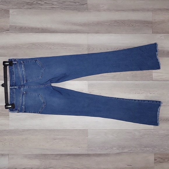 🛍Free People Womens 25 Blue Denim Skinny Raw Hem Medium‎ Wash Casual Stretch - Picture 2 of 9